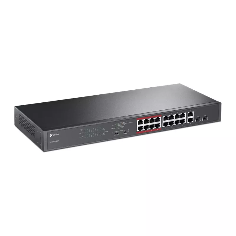 TP-Link TL-SL1218MP Switch Gigabit não gerido de 18 portas PoE+ (16 portas PoE+, orçamento de 150W)