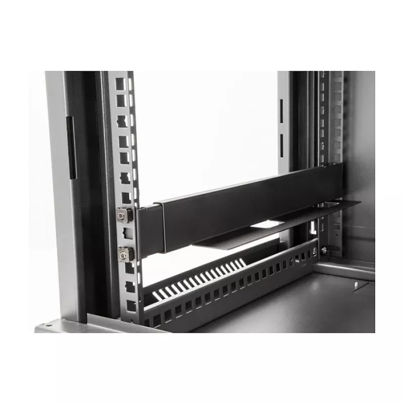 DELOCK conjunto de calhas de suporte 19 polegadas, ajustável 368-600 mm, para armário de rede 1U, preto, 2 unid.