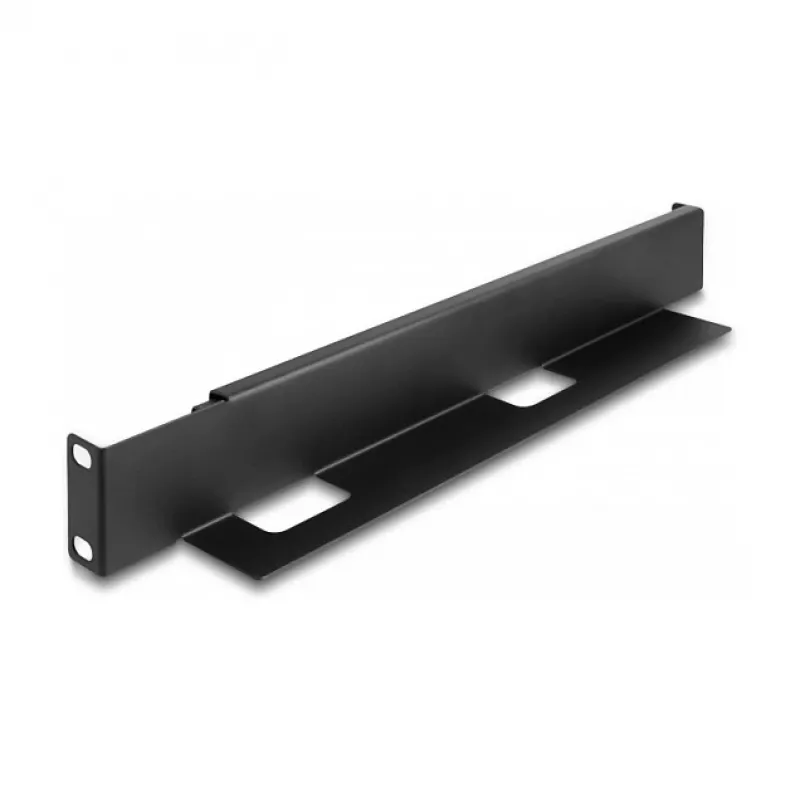DELOCK conjunto de calhas de suporte 19 polegadas, ajustável 368-600 mm, para armário de rede 1U, preto, 2 unid.