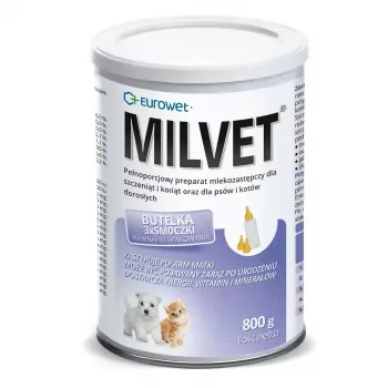 EUROWET Milvet substituto de leite para cães e gatos - 800g