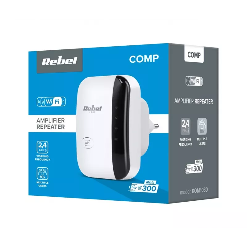Amplificador de sinal Wi-Fi Rebel KOM1030 branco