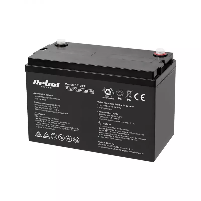 Bateria de gel REBEL VIPOW 12V 100Ah