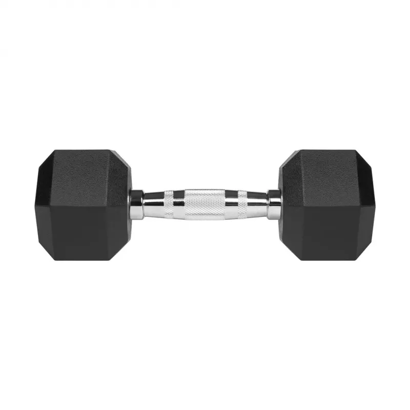 Halteres de ferro fundido com revestimento de borracha REBEL ACTIVE 2x5 kg