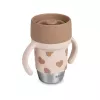 Copo de treino 360° em aço inoxidável Beaba BigLove 250 ml rosa