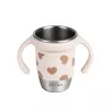 Copo de treino 360° em aço inoxidável Beaba BigLove 250 ml rosa