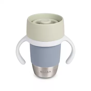 Copo de treino 360° em aço inoxidável Beaba Pebble Grey