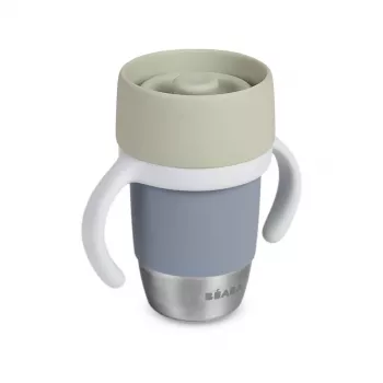 Copo de treino 360° em aço inoxidável Beaba Pebble Grey