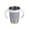 Copo de treino 360° em aço inoxidável Beaba Pebble Grey