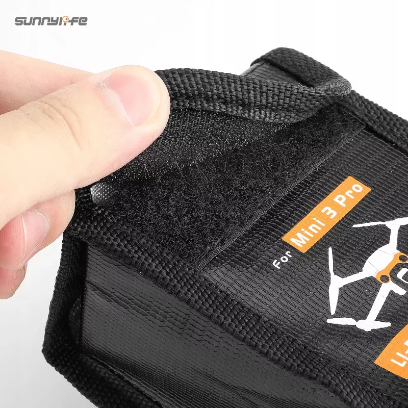 Bolsa de transporte de baterias SUNNYLIFE para DJI Mini 3 Pro / Mini 4 Pro - Para 3 baterias Li-Po (preta)