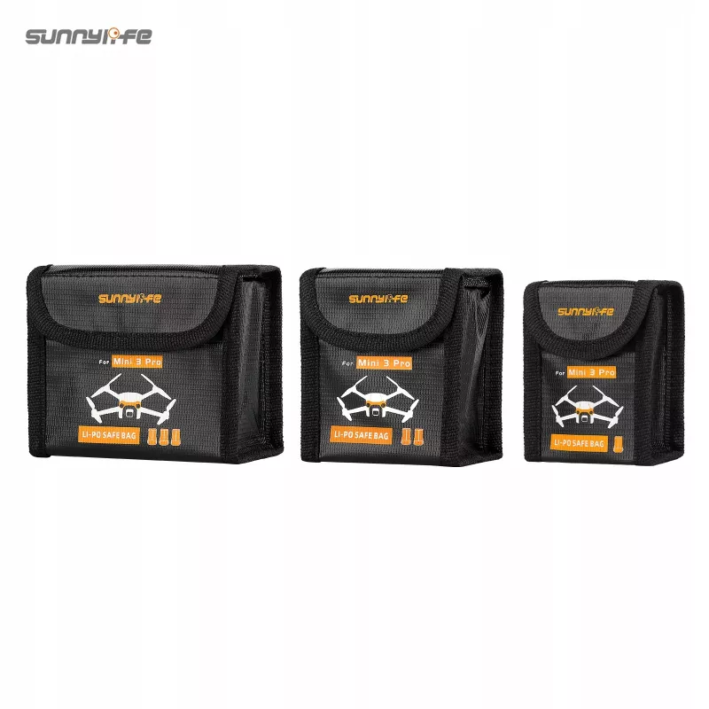 Bolsa de transporte de baterias SUNNYLIFE para DJI Mini 3 Pro / Mini 4 Pro - Para 3 baterias Li-Po (preta)