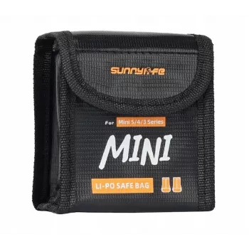 Bolsa de segurança de baterias à prova de fogo SUNNYLIFE para 2x baterias DJI Mini 5/4/3 Pro / Mini 3 / Lito 1 / Lito X1