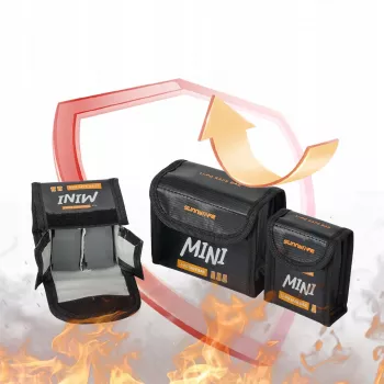 Bolsa de segurança de baterias à prova de fogo SUNNYLIFE para 2x baterias DJI Mini 5/4/3 Pro / Mini 3 / Lito 1 / Lito X1