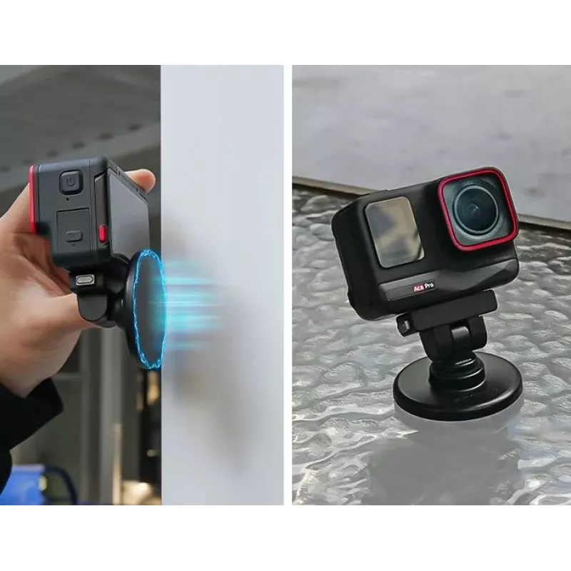 Suporte de libertação rápida 1/4 de polegada + base magnética SUNNYLIFE para Insta360 X4 Air X5 Ace Pro 2 / DZ-142-D