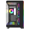 Caixa de PC Gaming Mid Tower Rampage LYRON, 7x ventoinhas ARGB PWM, vidro temperado, Preto