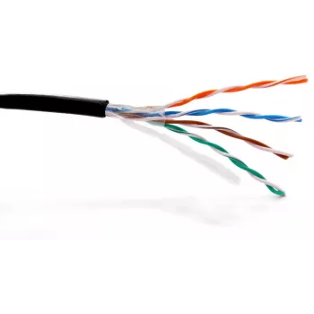 Cabo de rede exterior maciço GETFORT PREMIUM Cat.5e U/UTP resistente a UV 500m Preto