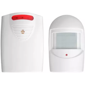 Conjunto de campainha sem fios ORNO OR-MA-717 com sensor de movimento PIR, 433 MHz, alcance de 80 m, 32 melodias, sensor IP44, branco