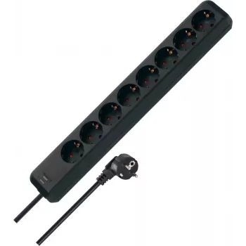 Régua de tomadas Brennenstuhl Eco-Line 8 tomadas preta H05 - régua de tomadas