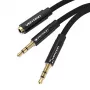 Vention BBLBAB cabo divisor de áudio 3,5 mm, conector fêmea para 2x conector macho, 0,6 m, preto