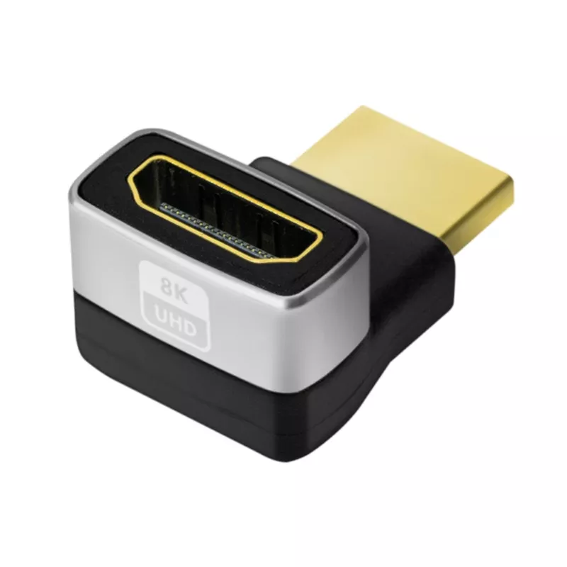 LogiLink AH0007A Adaptador HDMI, ângulo de 270°, ficha HDMI tipo A para conector fêmea, 8K/60 Hz, 48 Gbit/s, HDMI 2.1, preto