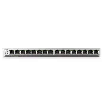 Switch não gerido ZyXEL GS1100-16EP 16 portas Gigabit PoE+, orçamento 135W, sem ventoinha, Slim