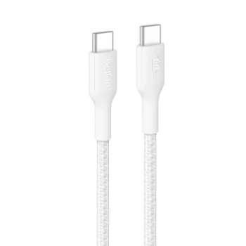 Belkin BOOSTCHARGE cabo USB-C para USB-C trançado 60W PD 2m branco