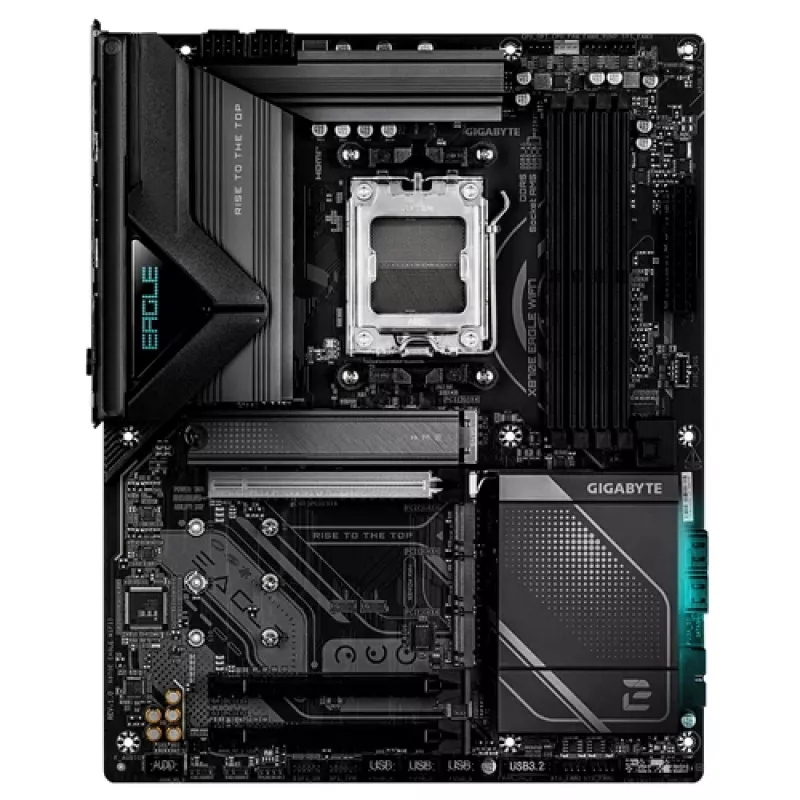 Placa-mãe GIGABYTE X870E EAGLE WIFI7 AM5 ATX, 4x DDR5, HDMI, DP, 4x M.2, USB4, Wi-Fi 7, 5GbE