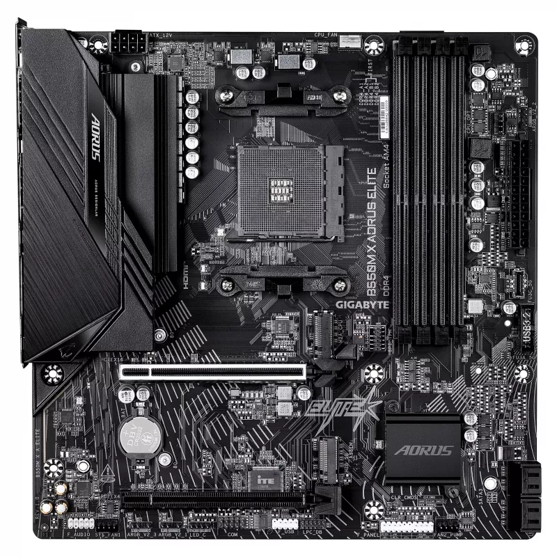 Placa-mãe GIGABYTE B550M X AORUS ELITE AM4 Micro-ATX, AMD B550, 4x DDR4, HDMI/DP, 2x M.2, 2.5GbE, Wi-Fi 6E