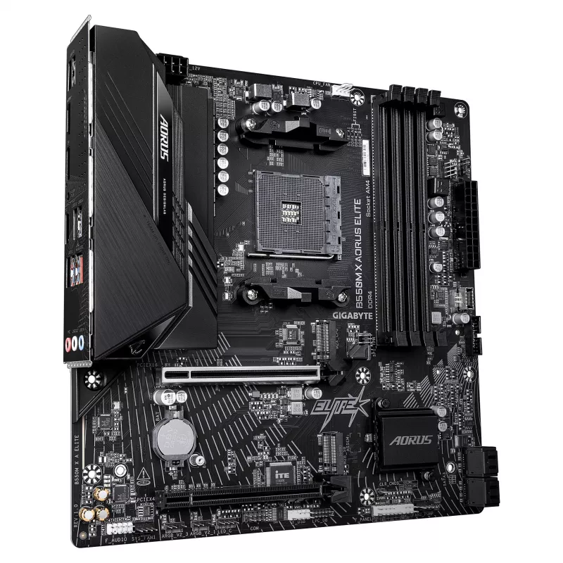 Placa-mãe GIGABYTE B550M X AORUS ELITE AM4 Micro-ATX, AMD B550, 4x DDR4, HDMI/DP, 2x M.2, 2.5GbE, Wi-Fi 6E