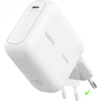 Carregador de parede Belkin BoostCharge 100W GaN USB-C branco