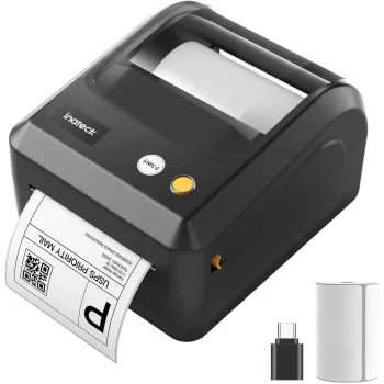 Impressora térmica direta Inateck PR50, 203 DPI, 170 mm/s, USB e Bluetooth, preto