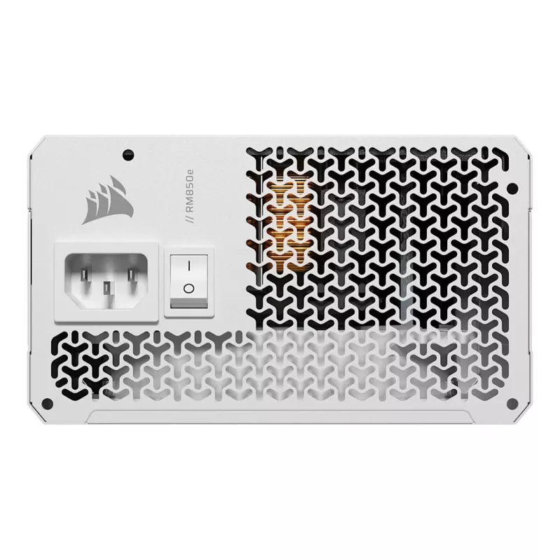 Fonte de alimentação CORSAIR RMe White Series RM850e 2026 850W totalmente modular ATX com certificação Cybenetics Platinum