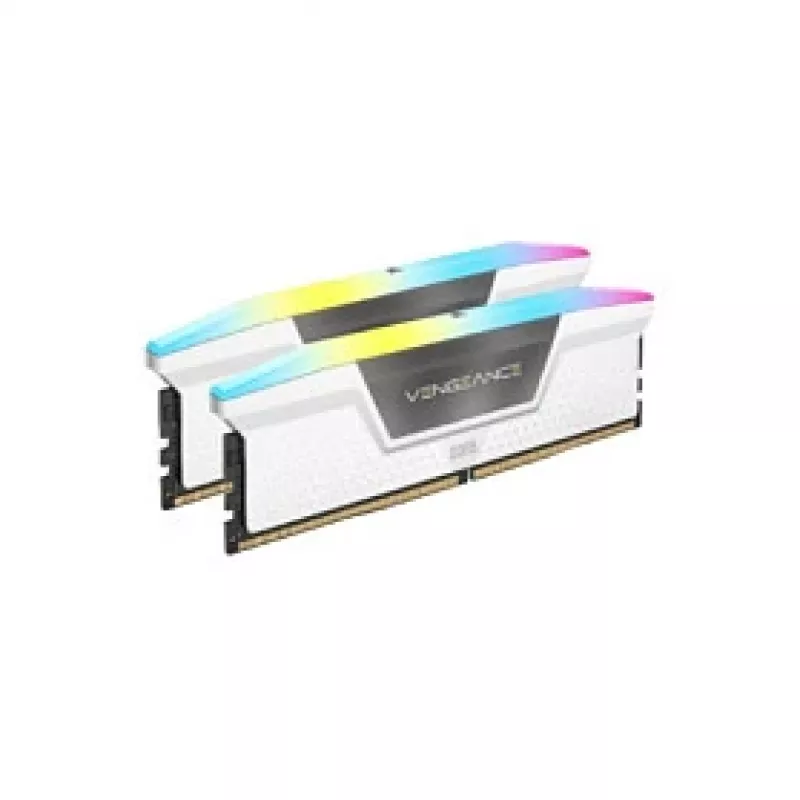 Kit de memória CORSAIR Vengeance RGB 32GB (2x16GB) DDR5 6000MHz CL38 branco Dual Channel