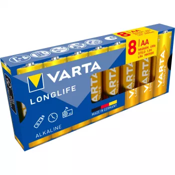 VARTA Longlife Power AA LR6 Mignon Pilhas alcalinas, blister de 8
