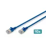 DIGITUS Cabo de rede Slim Patch CAT 6A F-FTP, 0,3 m, azul, pack de 10, LSZH, 10 Gbps, RJ45