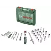Conjunto de chaves de roquete e chaves de caixa Bosch de 60 peças com mala, 1/4