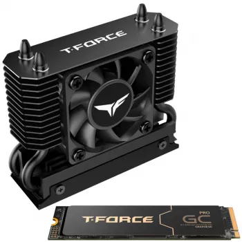 Team Group T-Force GC PRO 2TB M.2 2280 PCIe Gen5 NVMe SSD com dissipador T-FORCE DARK AirFlow, preto