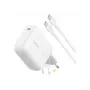 Fonte de alimentação Belkin BOOSTCHARGE 100W USB-C GaN com cabo USB-C para USB-C de 1,5m - Branco