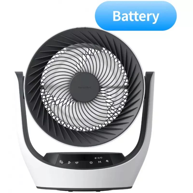 Ventilador de circulação inteligente a bateria SwitchBot com 100 níveis de velocidade, oscilação horizontal de 90° e vertical de 100°, Bluetooth e Wi-Fi (requer hub), Branco