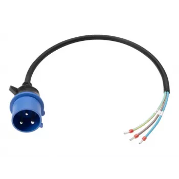 Cabo de alimentação Anker SOLIX IEC 60309 1P+N+E para extremidade aberta, 32 A, 60 cm, Azul
