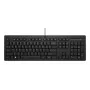 Teclado USB com fios HP 125 G2, layout alemão (QWERTZ), formato completo, membrana, resistente a salpicos, Preto - Bulk