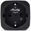 Tomada inteligente Shelly Plug M Gen3 preta com monitorização de energia, 13A, Wi-Fi e Bluetooth