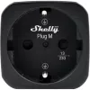 Tomada inteligente Shelly Plug M Gen3 preta com monitorização de energia, 13A, Wi-Fi e Bluetooth