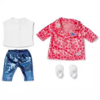 Conjunto de casaco BABY born Sarah Engels 43cm ZAPF CREATION - roupa para boneca rosa/cinzento/branco, 3 peças