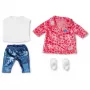 Conjunto de casaco BABY born Sarah Engels 43cm ZAPF CREATION - roupa para boneca rosa/cinzento/branco, 3 peças