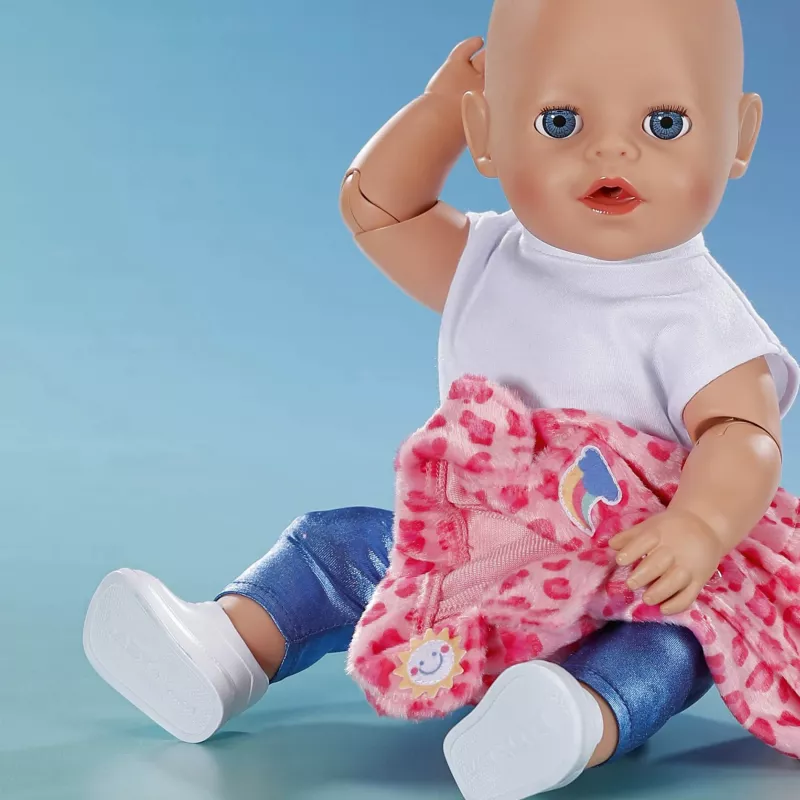 Conjunto de casaco BABY born Sarah Engels 43cm ZAPF CREATION - roupa para boneca rosa/cinzento/branco, 3 peças