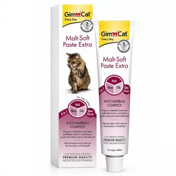 GimCat Malt-Soft Paste Extra - Pasta anti-bolas de pelo para gatos, 100g