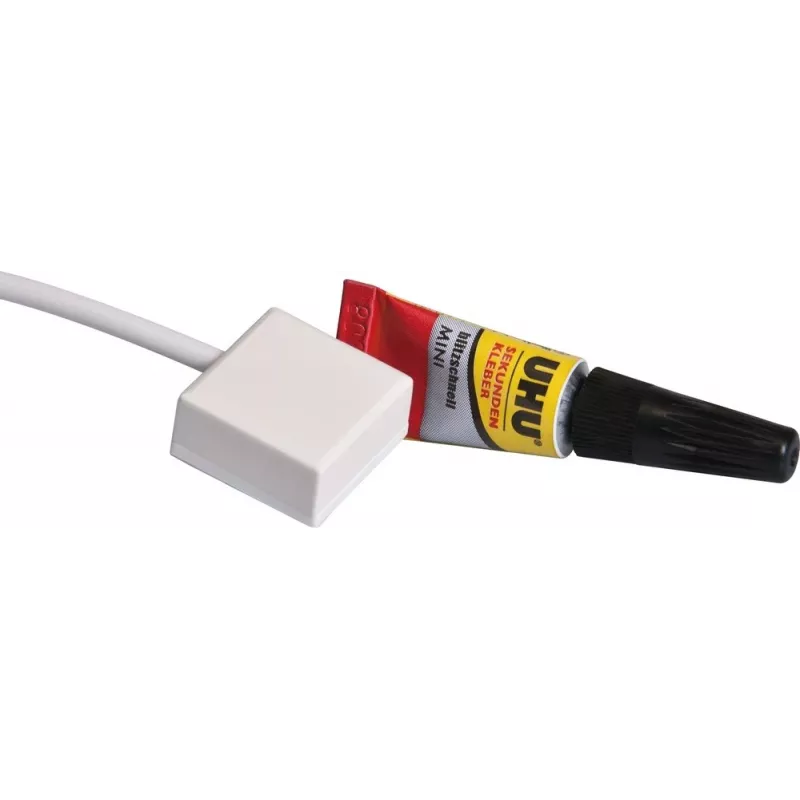 ABUS Security-Center FU7301W Detetor de quebra de vidro sem potencial com almofada adesiva, branco