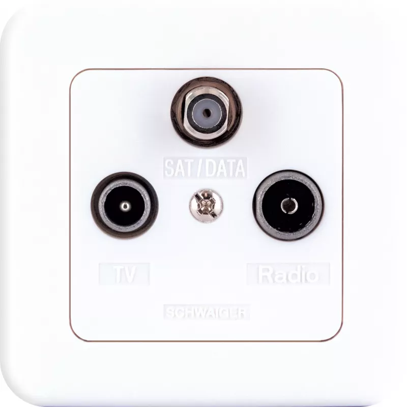 Conjunto de tomada de derivação simples SAT Schwaiger 2,5 dB
