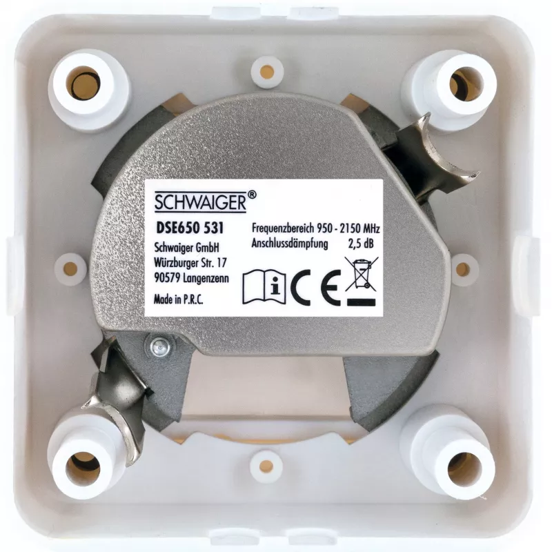 Conjunto de tomada de derivação simples SAT Schwaiger 2,5 dB