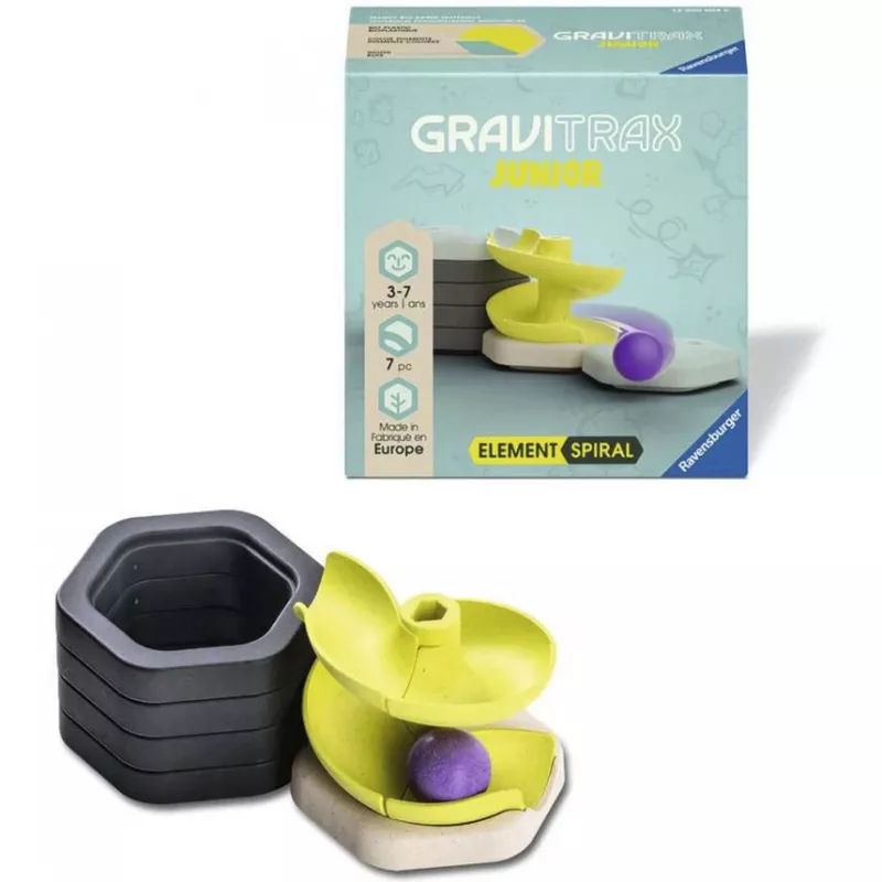RAVENSBURGER GraviTrax Junior - Elemento Espiral Conjunto de expansão - Pista em espiral para crianças a partir dos 3 anos